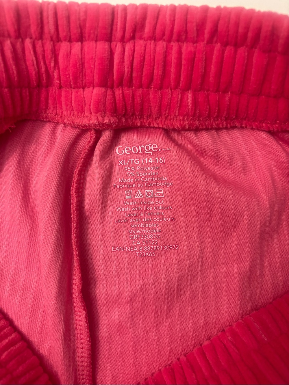 George Pink Ribbed Wide-Leg Sweatpants - Picture 3 of 3
